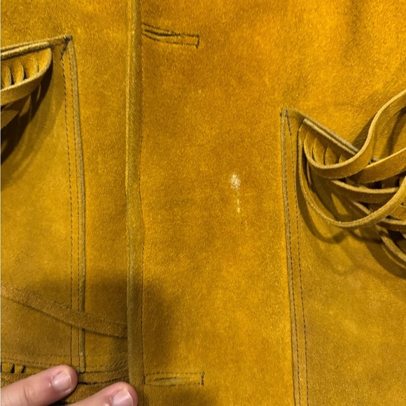 Fringed Suede Jacket in Tan - Picture 8 of 11